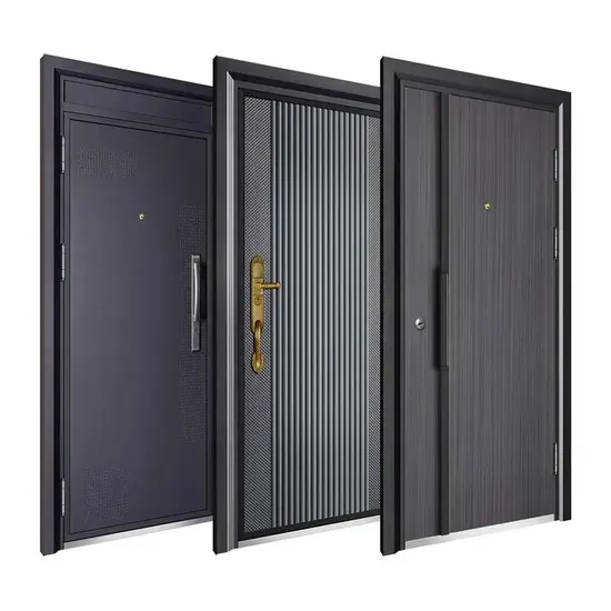 Set of steel security doors